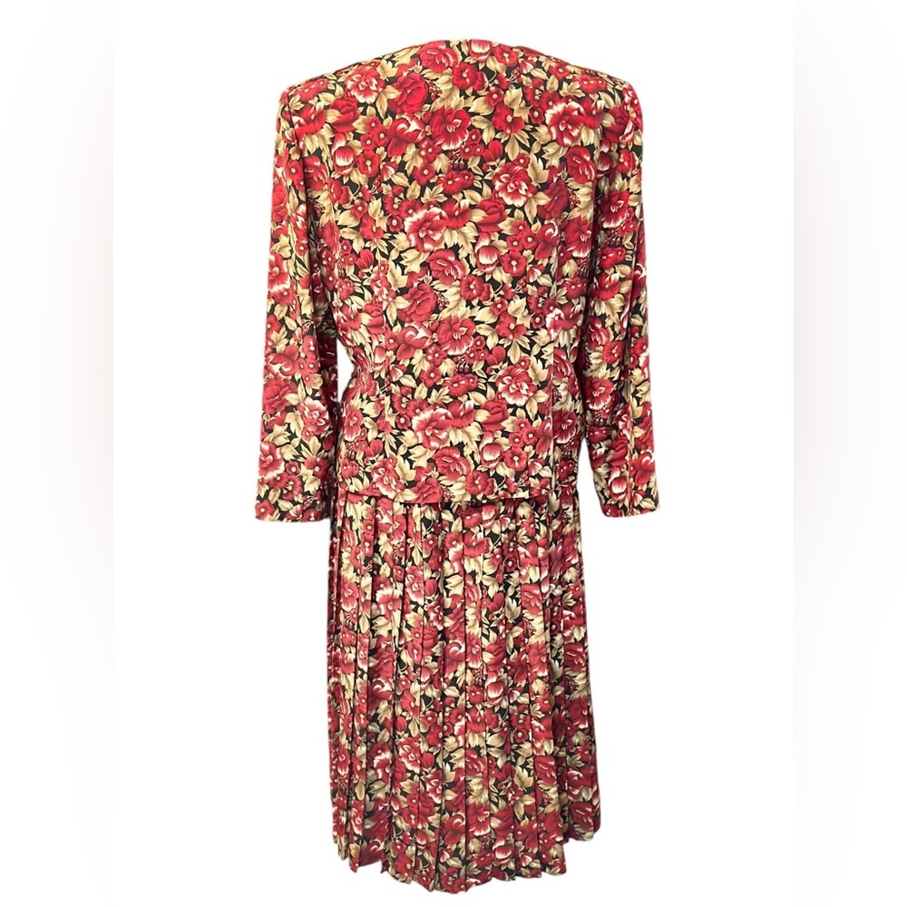 Vintage Volup Leslie Fay Women's Petite Floral Dress Size 16WP - Picture 2 of 15